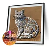 Diamond Painting -DIY Round Drill Stone Art Cat(40x40cm)