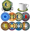 8PCS Wooden Diamond Painting Coasters Kits for Adults Kids (Star and Moon God)