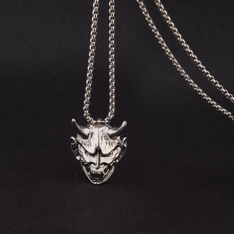 Japanese Style Monster Skull Sheep Mask Necklace  artssus