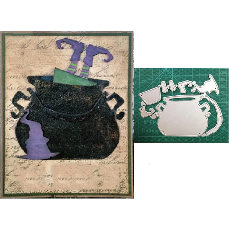 2021 New Cutting Metal Dies For Halloween Witch Cat Do It Yourself Stamps Card Gift Decoration Paper Craft Supplies