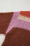 Women's Cropped Colorblock Drop Shoulder Chunky Knitted Sweater