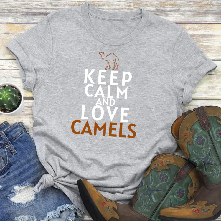 PSL-Nature Lover-Keep Calm and Love Camles  T-shirt Tee -02899