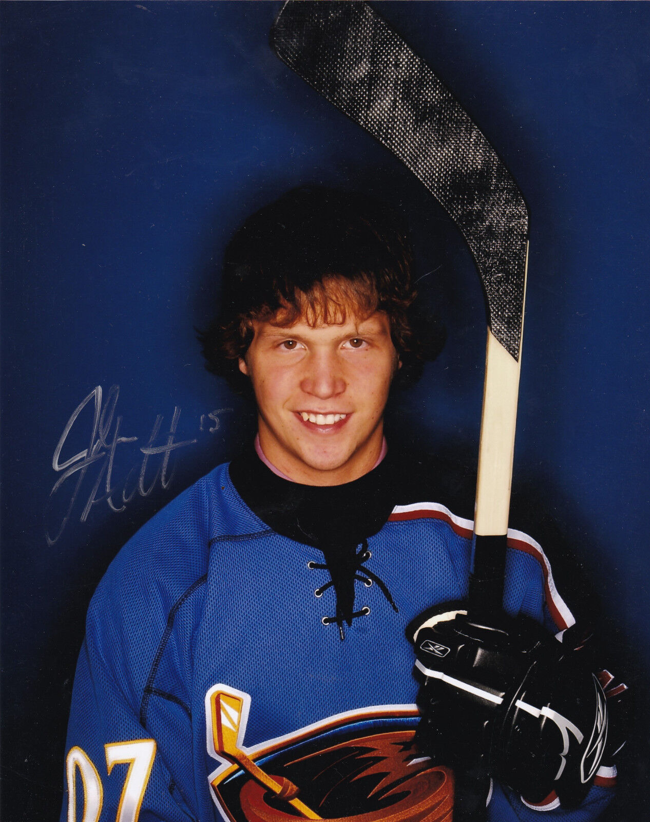 John Albert Atlanta Thrashers Autographed Draft Day Photo Poster painting