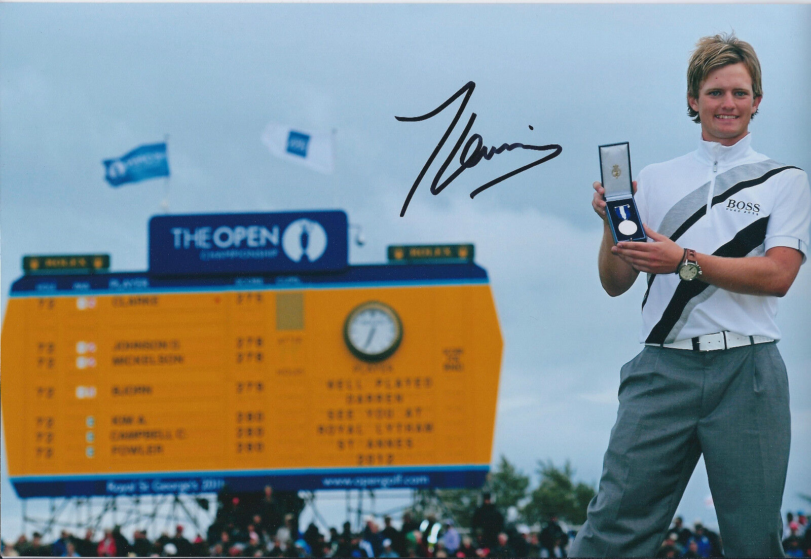 TOM LEWIS SIGNED Autograph OPEN Royal St George 12x8 Photo Poster painting AFTAL GOLF In Person