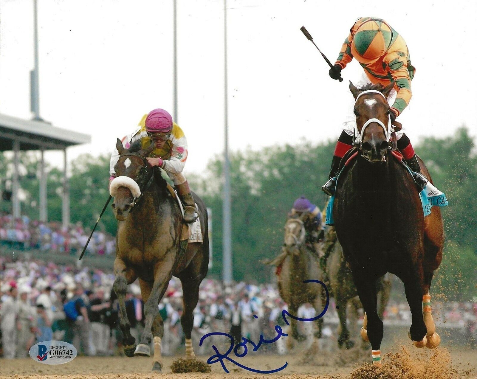 Rosie Napravnik signed Horse Jockey 8x10 Photo Poster painting autographed Beckett