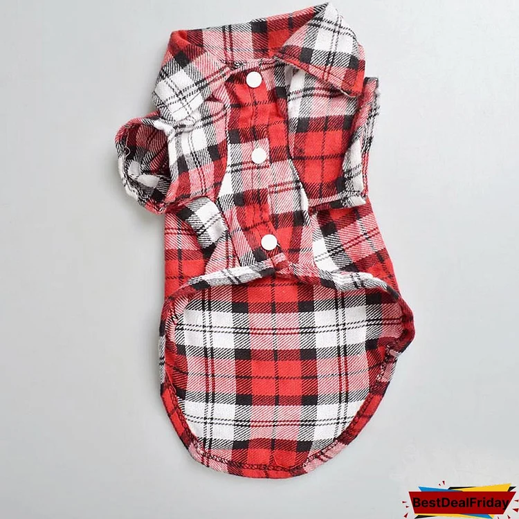 Fashion Pet Shirts Summer Classic Plaid Pet Dog Clothes for Small Dogs French Bulldog Puppy Dog t-Shirt for Dogs Pets Clothing