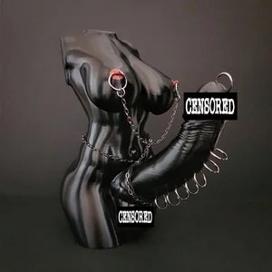 pornhint Pornhint Fetish 10 inch Body Art Sculpture, BDSM Bondage Trans Transgender Figure, Erotic Strap On Metal Harness