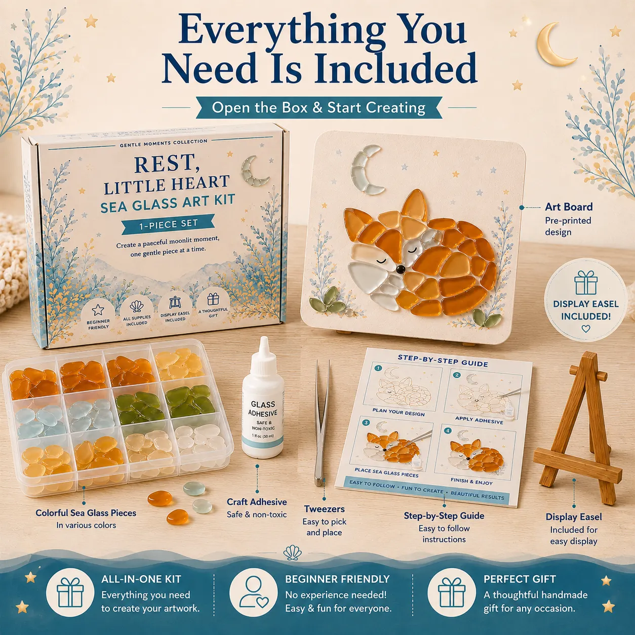 How to assemble the Deer sea glass art kit