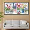[Brand]Potted Flowers - 14CT Stamped Cross Stitch - 47*28cm - Flower Natural