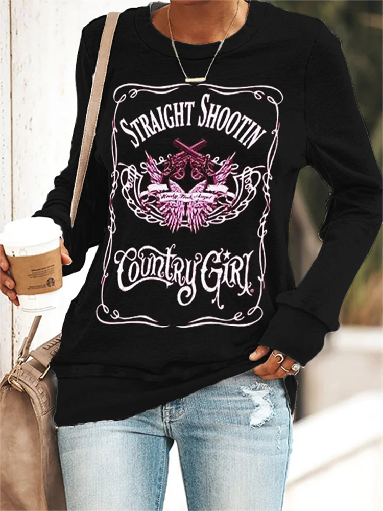Straight Smooth Country Girl Western Sweetheart Sweatshirt