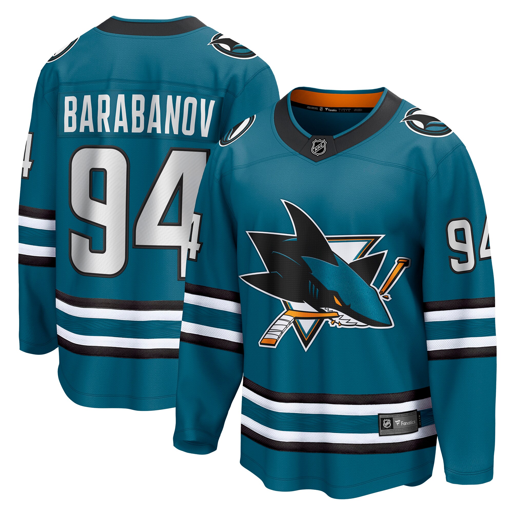 Alexander Barabanov San Jose Sharks Fanatics Home Breakaway   Jersey &ndash; Teal mysite