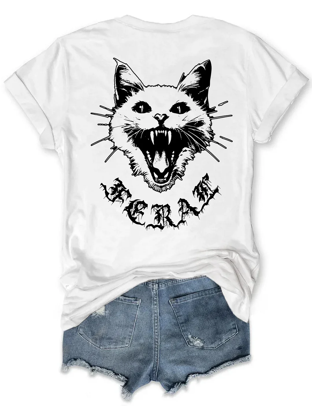 Feral Metalcore Trippy Cat T-shirt