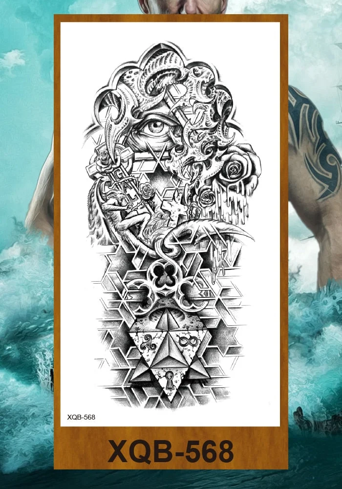 Temporary Tattoo Sticker Man Woman Arm Body Art Fake Tatoo Buddha Bodhisattva Believer Religion Valkyrie Female Warrior Goddess