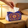 (24cm)Diamond Art Tissue Box Cover DIY PU Desktop Organizer Large(Mandala)