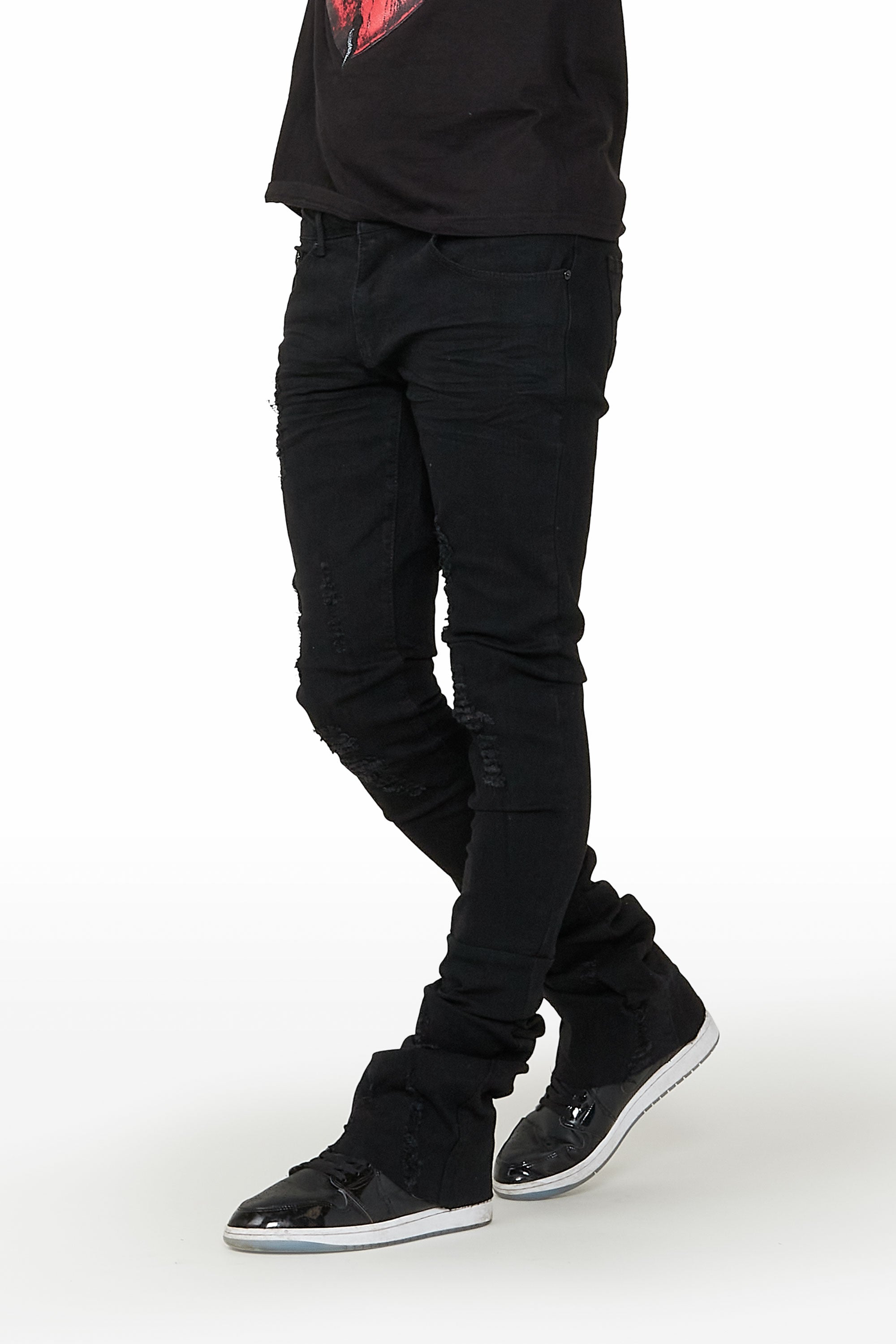 Hollis Black Super Stacked Flare Jean hollis-black-super-stacked-flare-jean