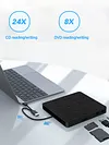 CD Player 2MB CD-ROM Player DVD Writer External Drive for MacBook Laptop Desktop