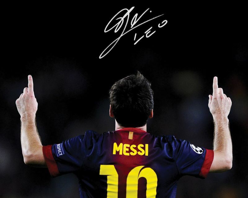 Lionel Messi - FC Barcelona Autograph Signed Photo Poster painting Print