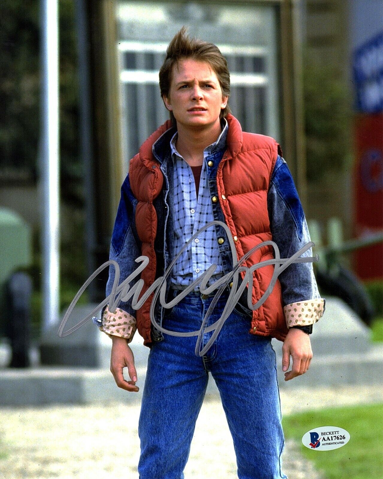 MICHAEL J FOX Signed Auto BACK TO THE FUTURE