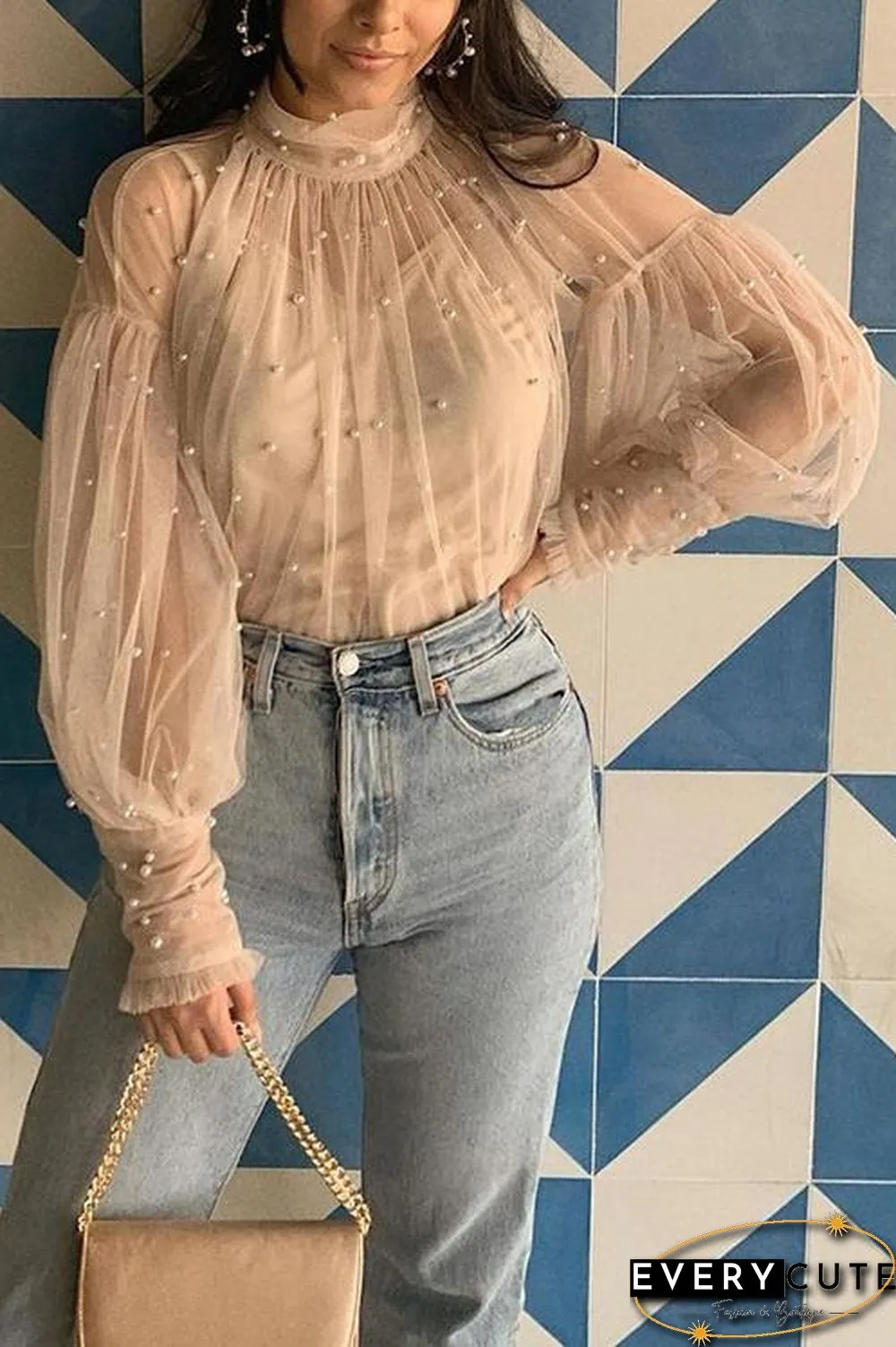 Pearl Puff Sleeve Blouse