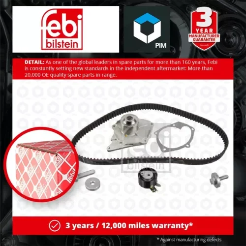 Timing Belt & Water Pump Kit fits NISSAN QASHQAI J10 1.5D 06 to 13 Set Febi New Parts