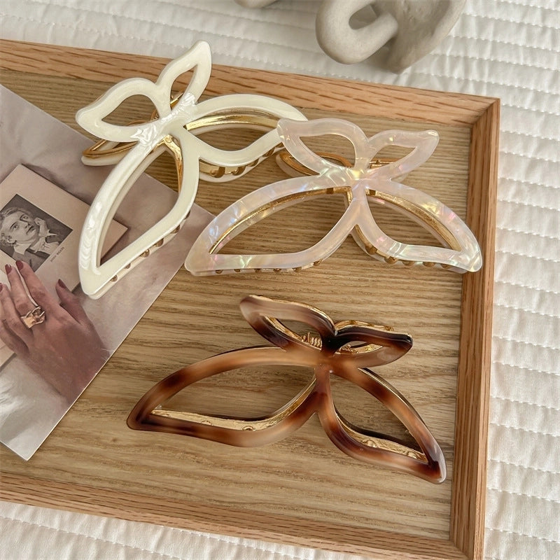 Women’s IG Style Sweet Butterfly Imitation Acetic Acid Metal Hollow Out Hair Claws