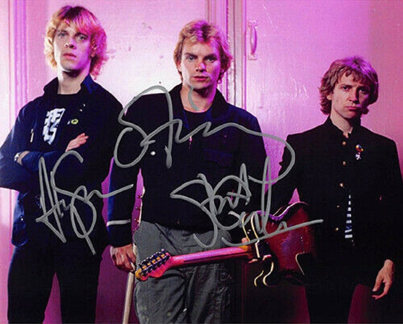 THE POLICE Signed Photo Poster painting X3 Sting, Andy Summers, & Stewart Copeland wCOA