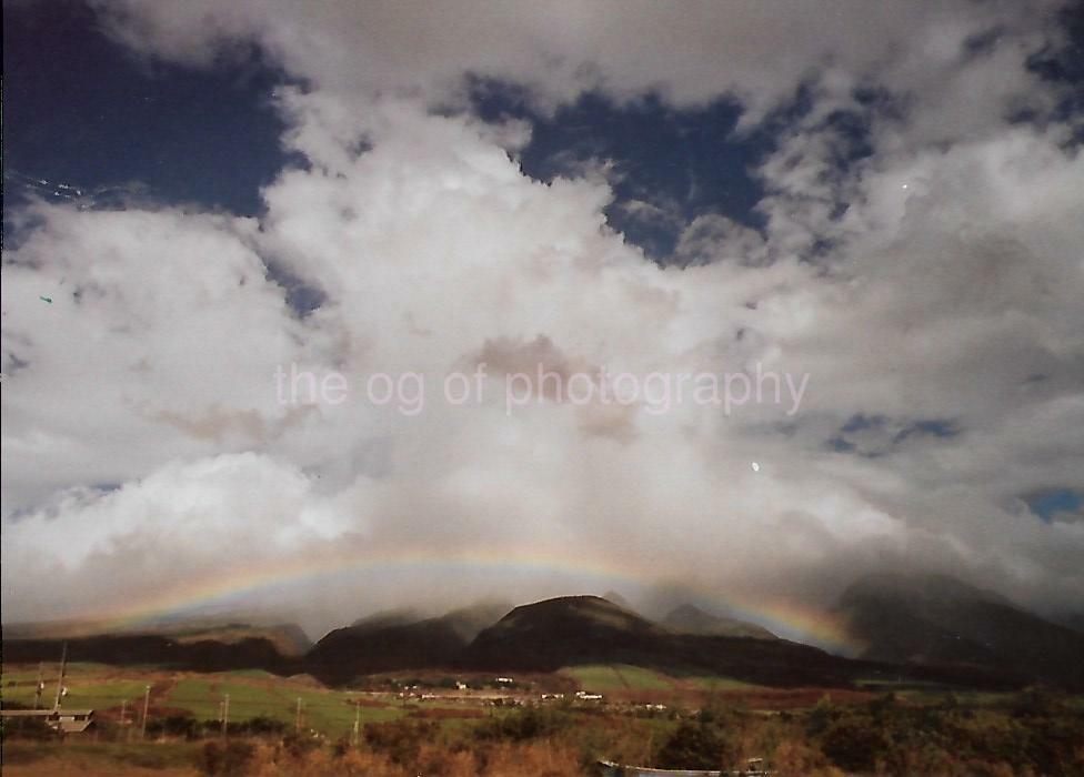 FOUND Photo Poster painting Color HAWAIIAN RAINBOW LANDSCAPE Original Snapshot HAWAII 21 65 O