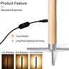 LED Wooden Table Light Modern Simple Design Vertical Indirect Lighting Atmosphere Lamps 360° Adjustable Portable Ambient Lamp