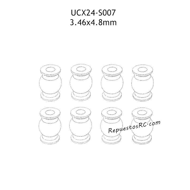 UDIRC UCX2402 Piezas 3.46x4.8mm Bola Hueca UCX24-S007