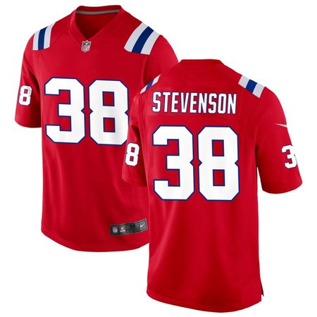 Men's New England Patriots #38 Rhamondre Stevenson  Red Game Player Jersey