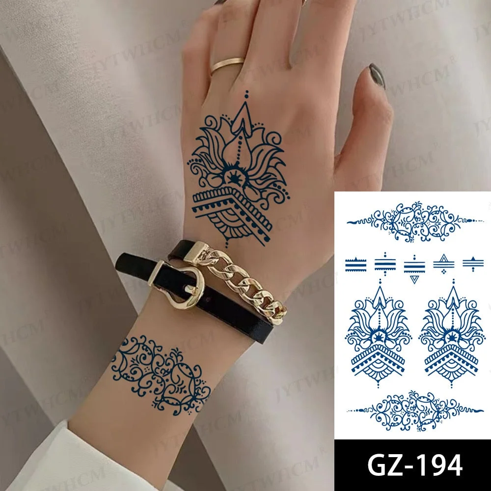 Semi-Permanent Temporary Tattoos Flower Art Body Waterproof Tattoo Edges Women Cool Sexy Flash Fake Fashion Arm Sleeve Stickers