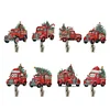 8Pcs Diamond Painting Christmas Little Red Car Hanging Hooks