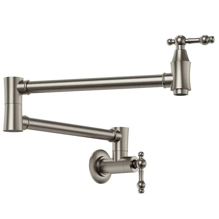 EVERSTEIN Swing Joint Folding Pot Filler Kitchen Faucet Brushed Nickel