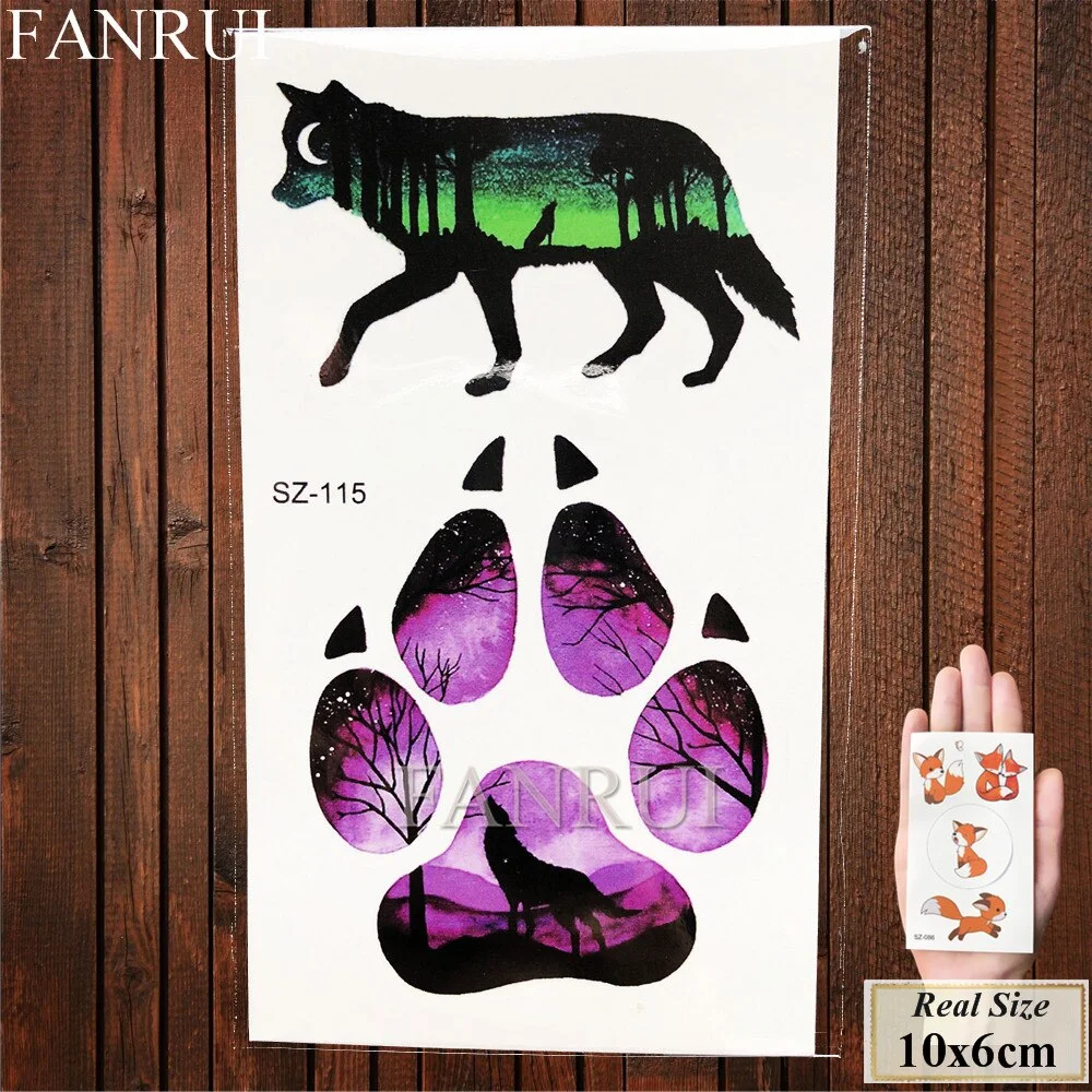 FANRUI Forest Bear Deer Temporary Tattoo Stickers Women Women Elk Fake Tatoo Body Arm Buy Summer Style Tattoo illustration Tree