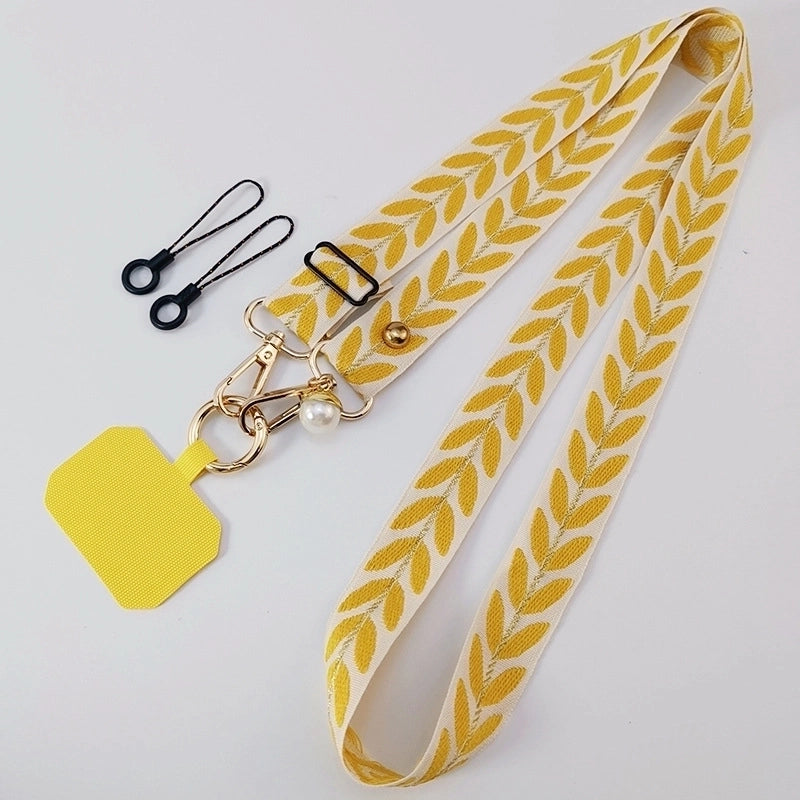 Minimalist Classic Style Geometric Cloth Mobile Phone Lanyard