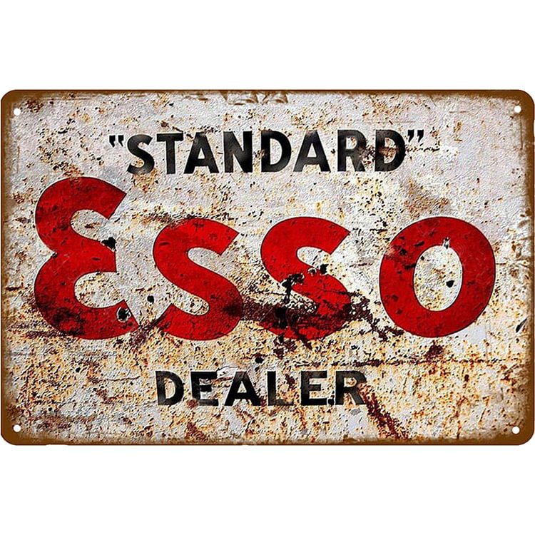 Standard Esso Dealer- Vintage Tin Signs/Wooden Signs - 7.9x11.8in & 11.8x15.7in