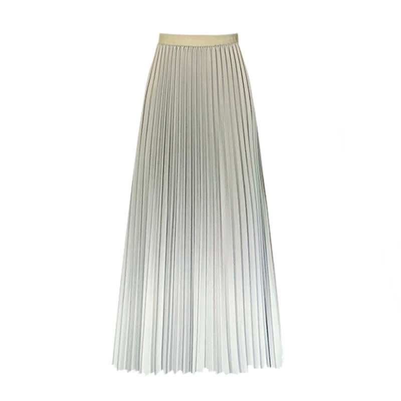 Gradient Color High Waist Pleated Skirt