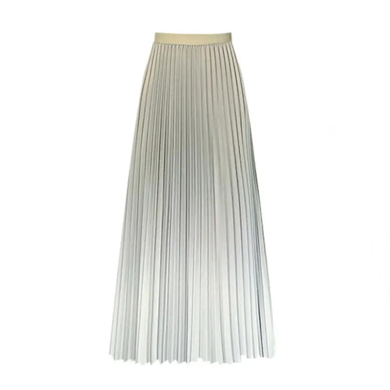Gradient Color High Waist Pleated Skirt