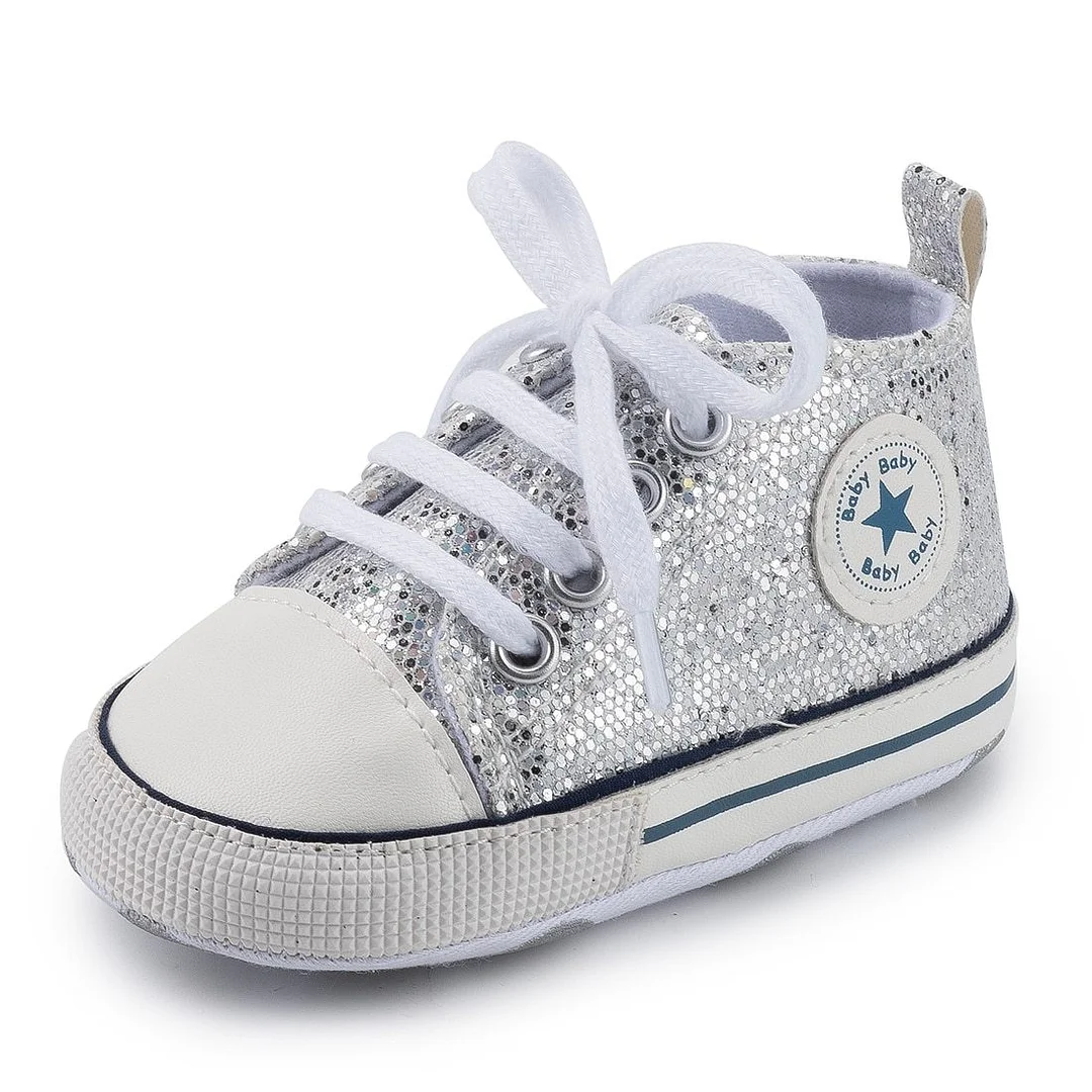Baby Shoes Boy Girl Star Solid Sneaker Cotton Soft Anti-Slip Sole Newborn Infant First Walkers Toddler Casual Canvas Crib Shoes