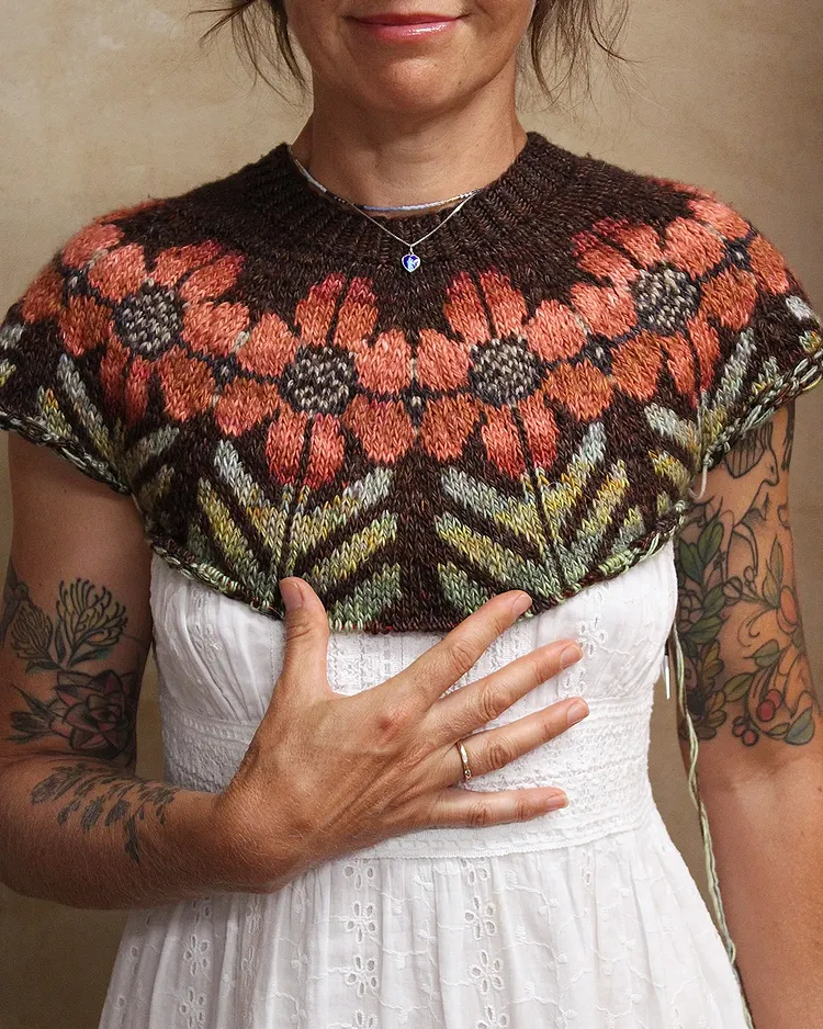 Flower Sweater Knitting Digital Pattern