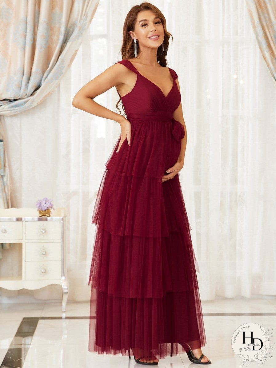 V-Neck Maternity Dress