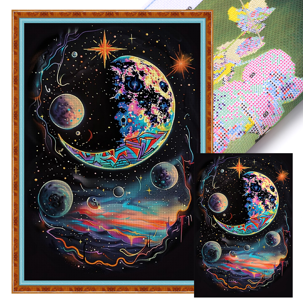 Colorful universe Full 11CT Pre-stamped Canvas(40*60cm) Cross Stitch