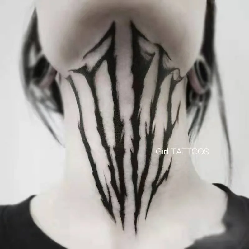 Black Cross Butterfly Temporary Tattoo Stickers for Women Men Letters Characters Waterproof Fake Tattoo Neck Tattoo Body Art