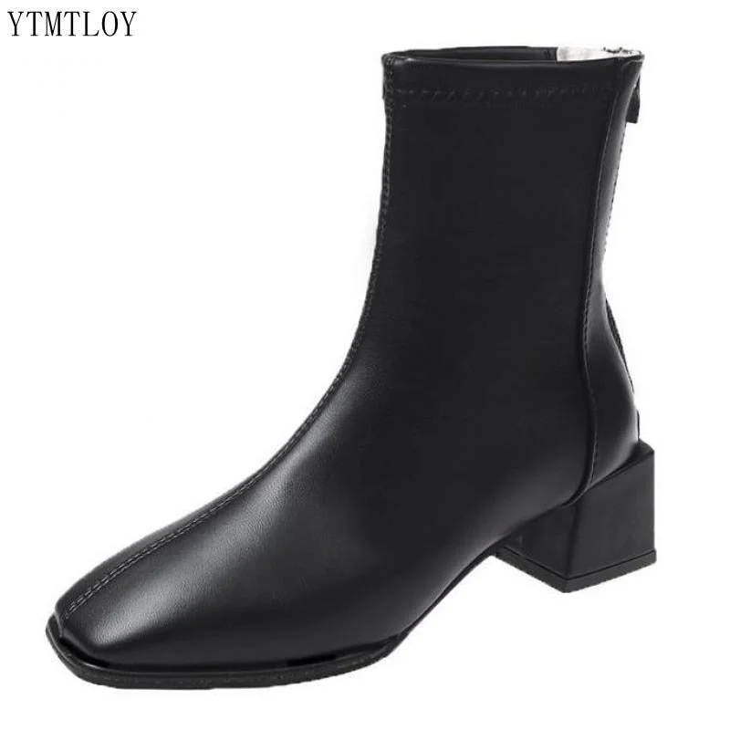 2021 Autumn Women Ankle Boots Fashion Comfort Classic Retro Concise Zipper High Quality Shoes Ytmtloy Winter Botines De Mujer