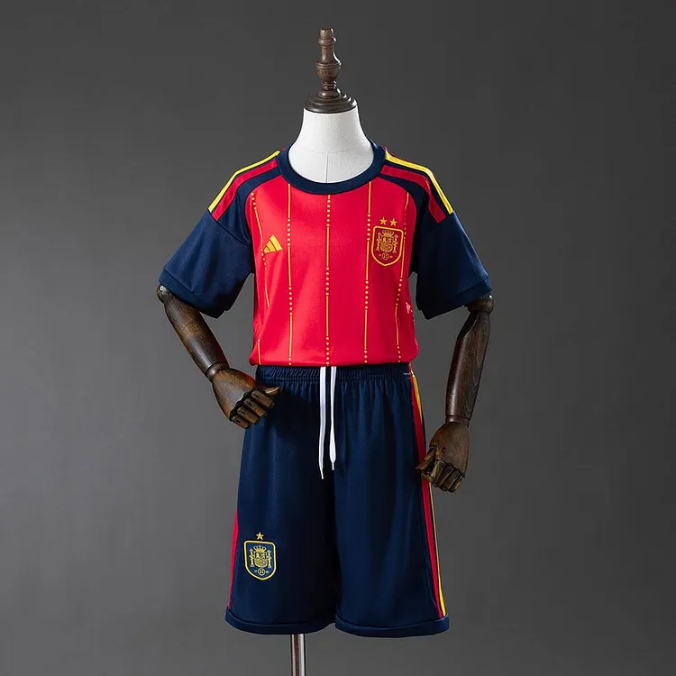 Kids Spain 2026 World Cup Home Jersey （Two Stars）1:1 Thai Quality
