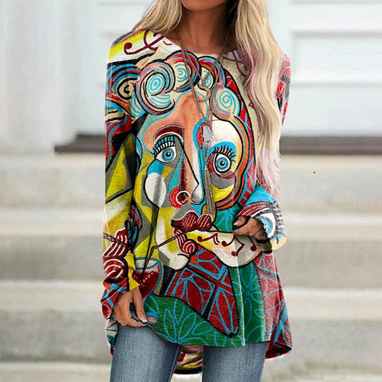Vefave Vefave Abstract Print Loose Casual Tunic