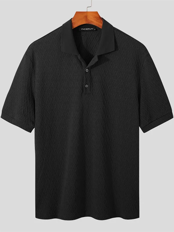 Aonga - Mens Jacquard Slim-Fit Golf Polo ShirtJ