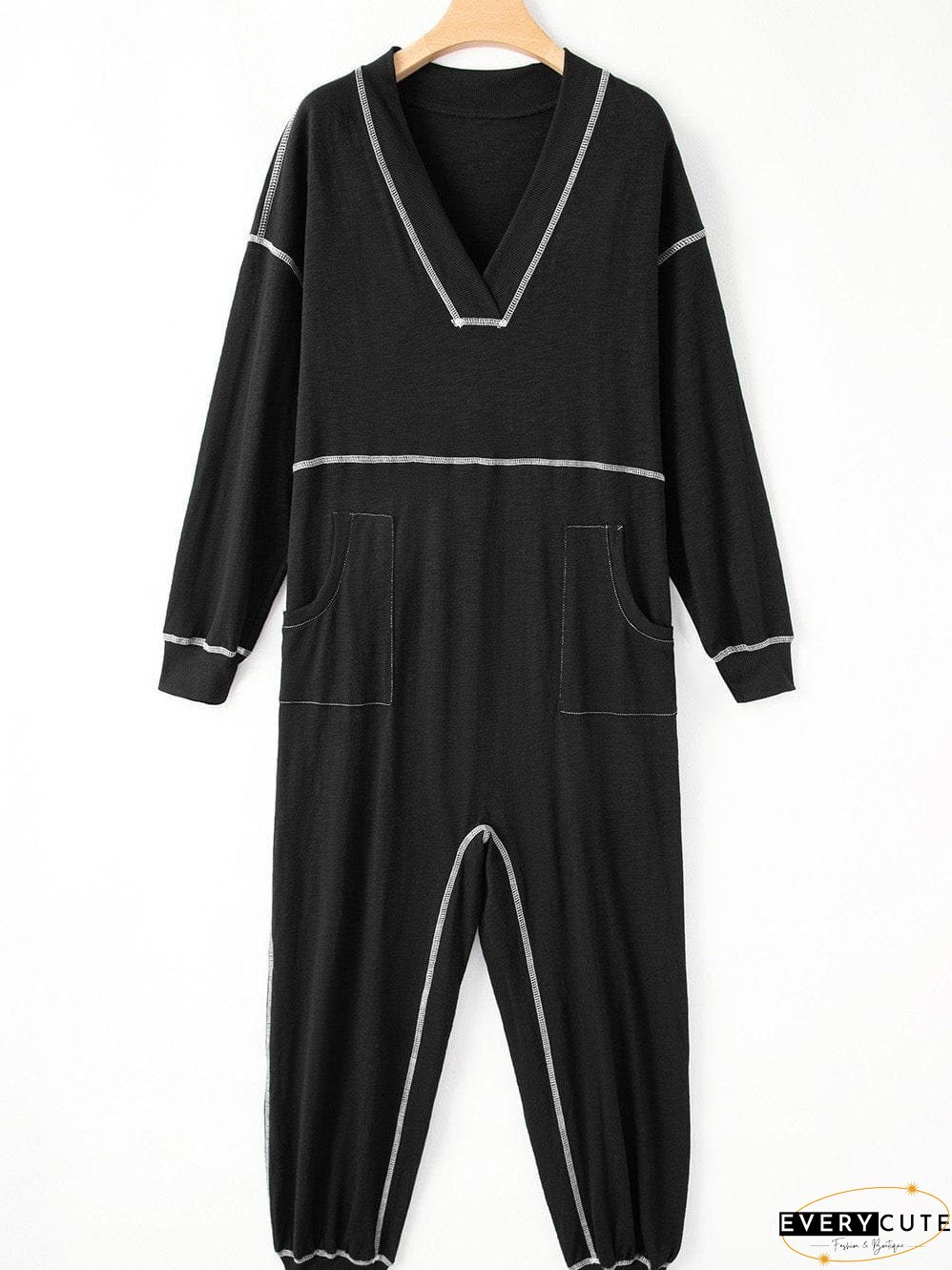 Flattering Maxi Dress with Contrasting Stitches