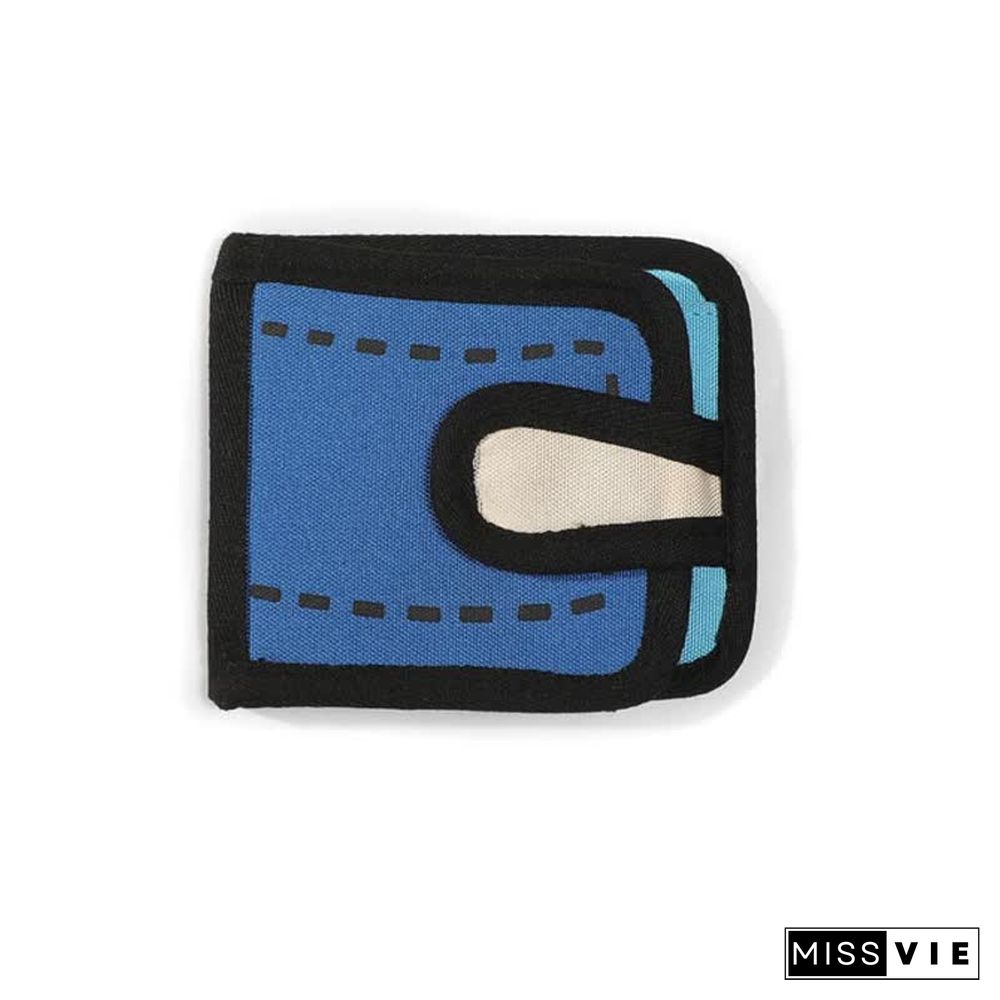 3D Cartoon Colorblock Canvas Purse