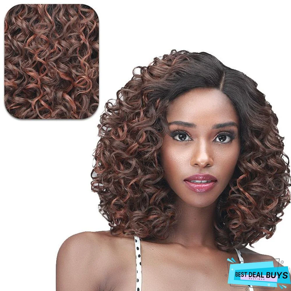Small Volume Split Wig Women's Short Hair Gradient Chemical Fiber Wig Headcover
